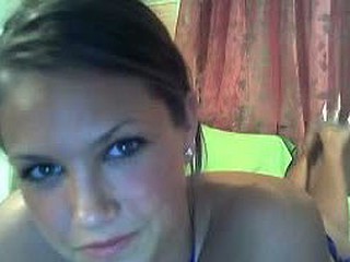 Tanned amateur with smooth skin in a zebra print bikini puts on a hell of a web cam show and strips down to her nude. She fondles her waxed pussy and starts to finger it as the camera rolls.