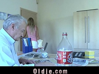 Oldman fucks his sweet and silly juvenile maid