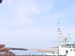 Turned on amateur lads have a fun in walking in the harbour with a camera and seducing hot juvenile Japanese woman and stimulating her bawdy cleft with their vibrating sex toy and tricking her with a massage suggest to has hot and ardent sex session on her boat